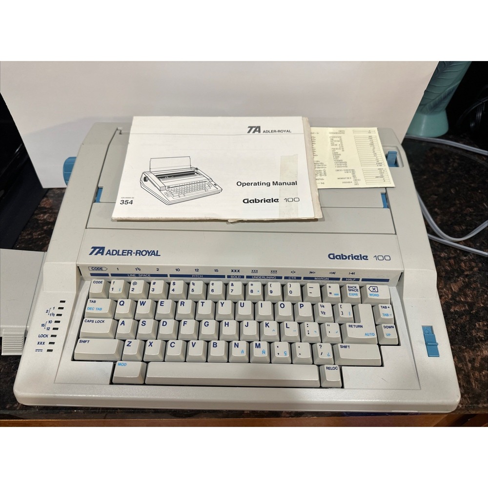TA Adler Royal Gabriele 100 Electronic Typewriter W Operating Manual Tested!!